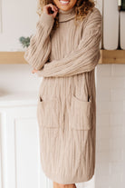 Bundled Beauty Turtleneck Sweater Dress-Dresses-Stay Foxy Boutique, Florissant, Missouri