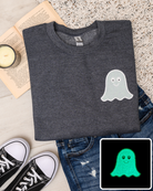 PREORDER: Glow in the Dark Ghost Applique Sweatshirt-Womens-Stay Foxy Boutique, Florissant, Missouri