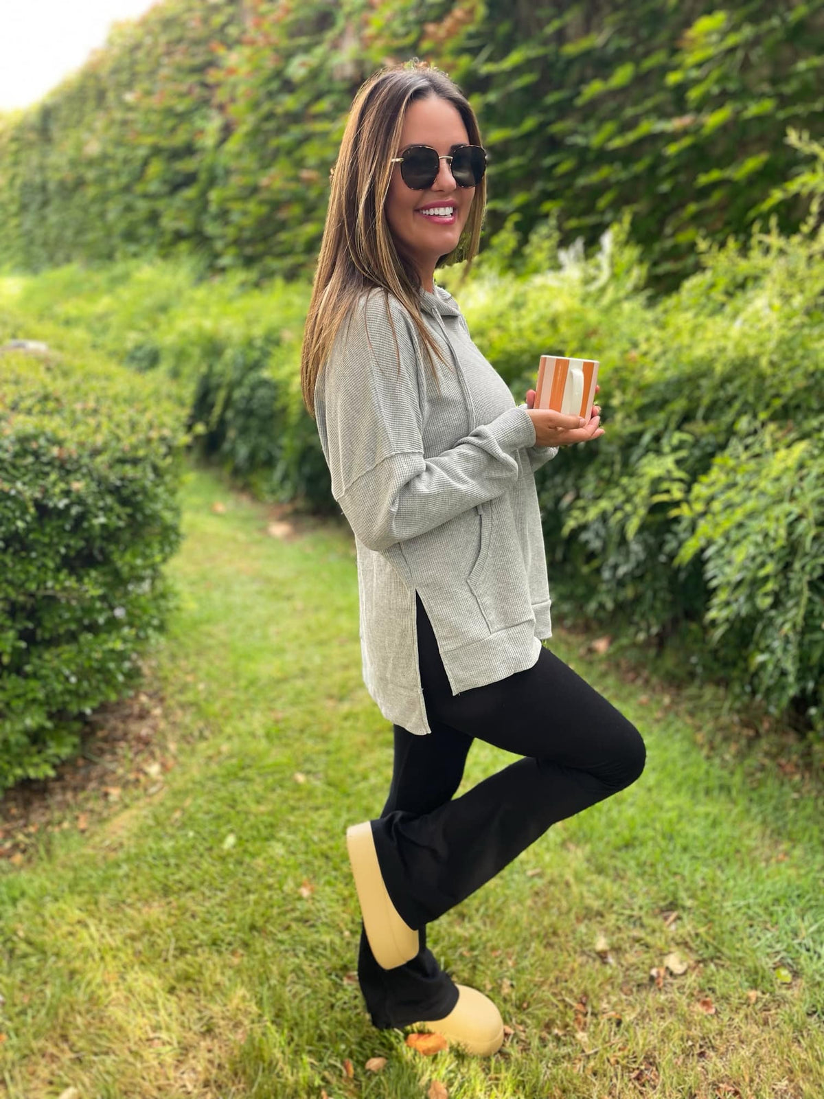 Best Selling Touch Of Fall Thermal Hoodie in Five Colors-Womens-Stay Foxy Boutique, Florissant, Missouri