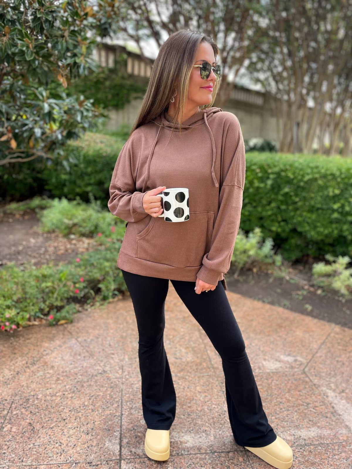 Best Selling Touch Of Fall Thermal Hoodie in Five Colors-Womens-Stay Foxy Boutique, Florissant, Missouri