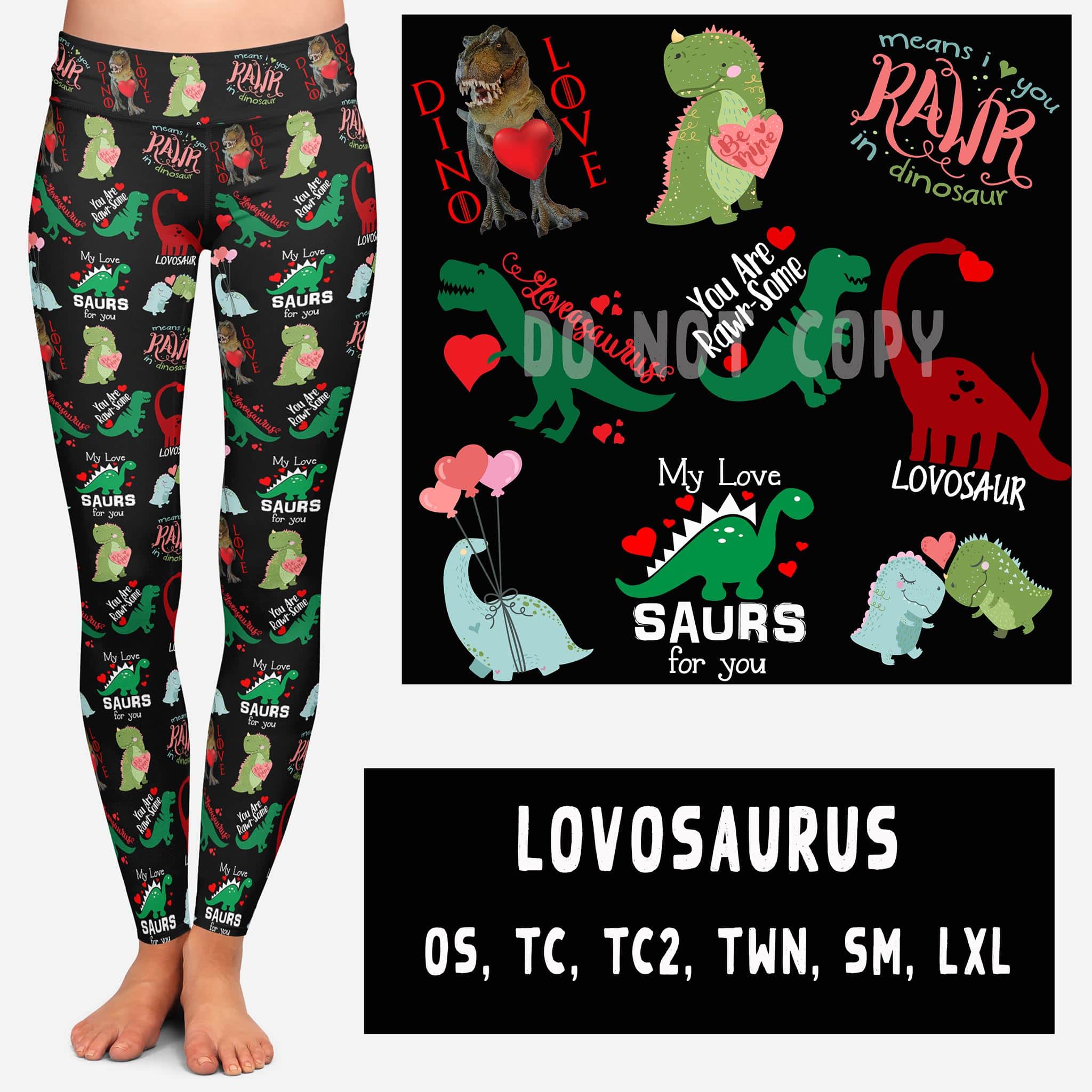 VDAY BATCH-LOVOSAURUS LEGGINGS AND JOGGERS-Stay Foxy Boutique, Florissant, Missouri