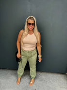 PREORDER: Quinn Cargo Joggers in Two Colors-Womens-Stay Foxy Boutique, Florissant, Missouri