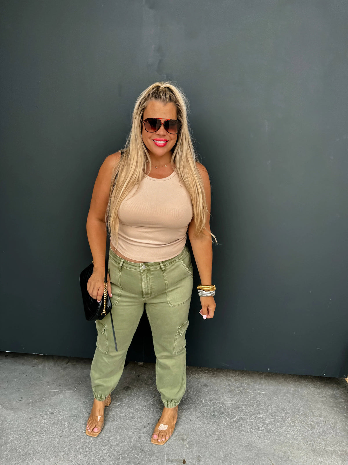 PREORDER: Quinn Cargo Joggers in Two Colors-Womens-Stay Foxy Boutique, Florissant, Missouri