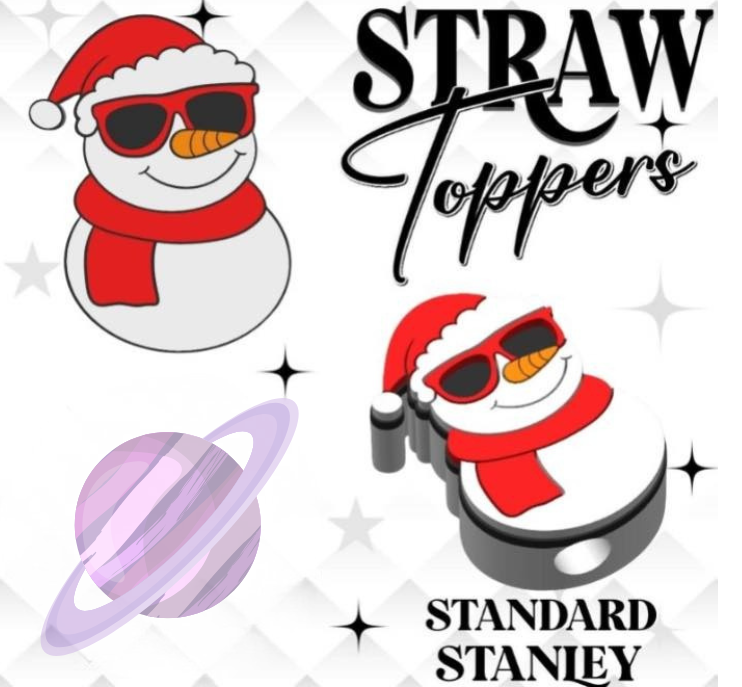 SNOWMAN- 3D PRINTED STRAW CHARM-Stay Foxy Boutique, Florissant, Missouri
