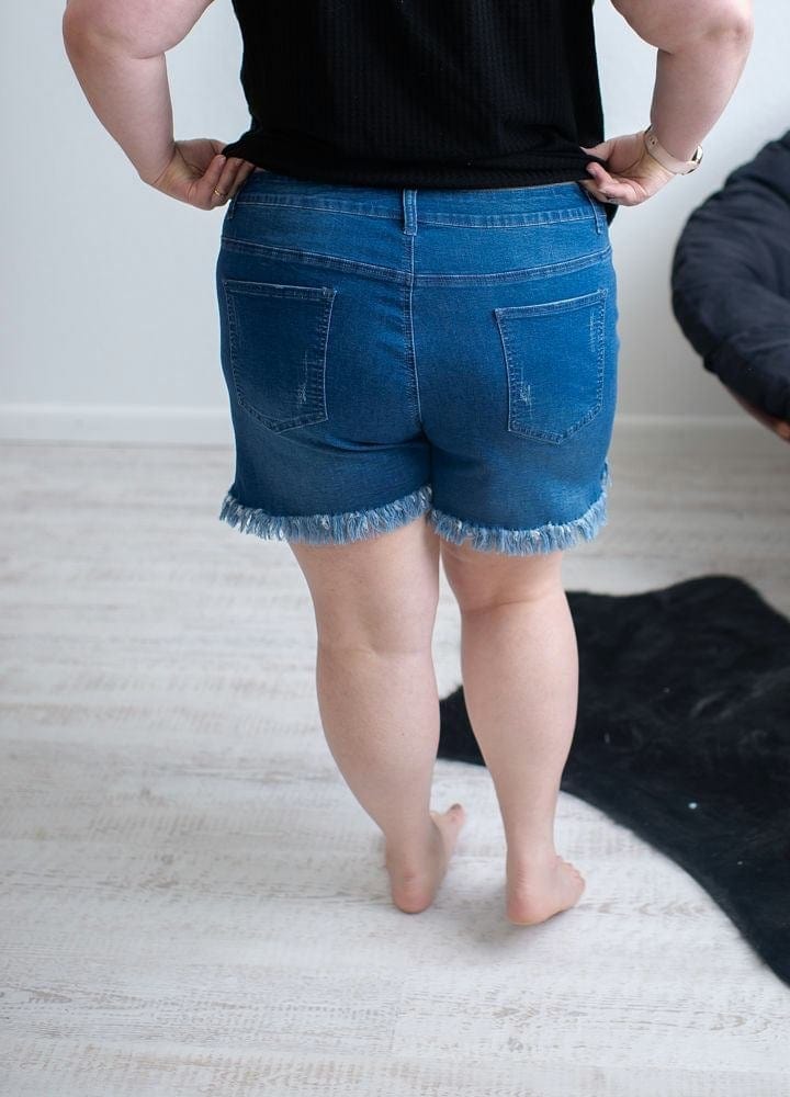 DISTRESSED STRETCH JEAN SHORTS-Stay Foxy Boutique, Florissant, Missouri