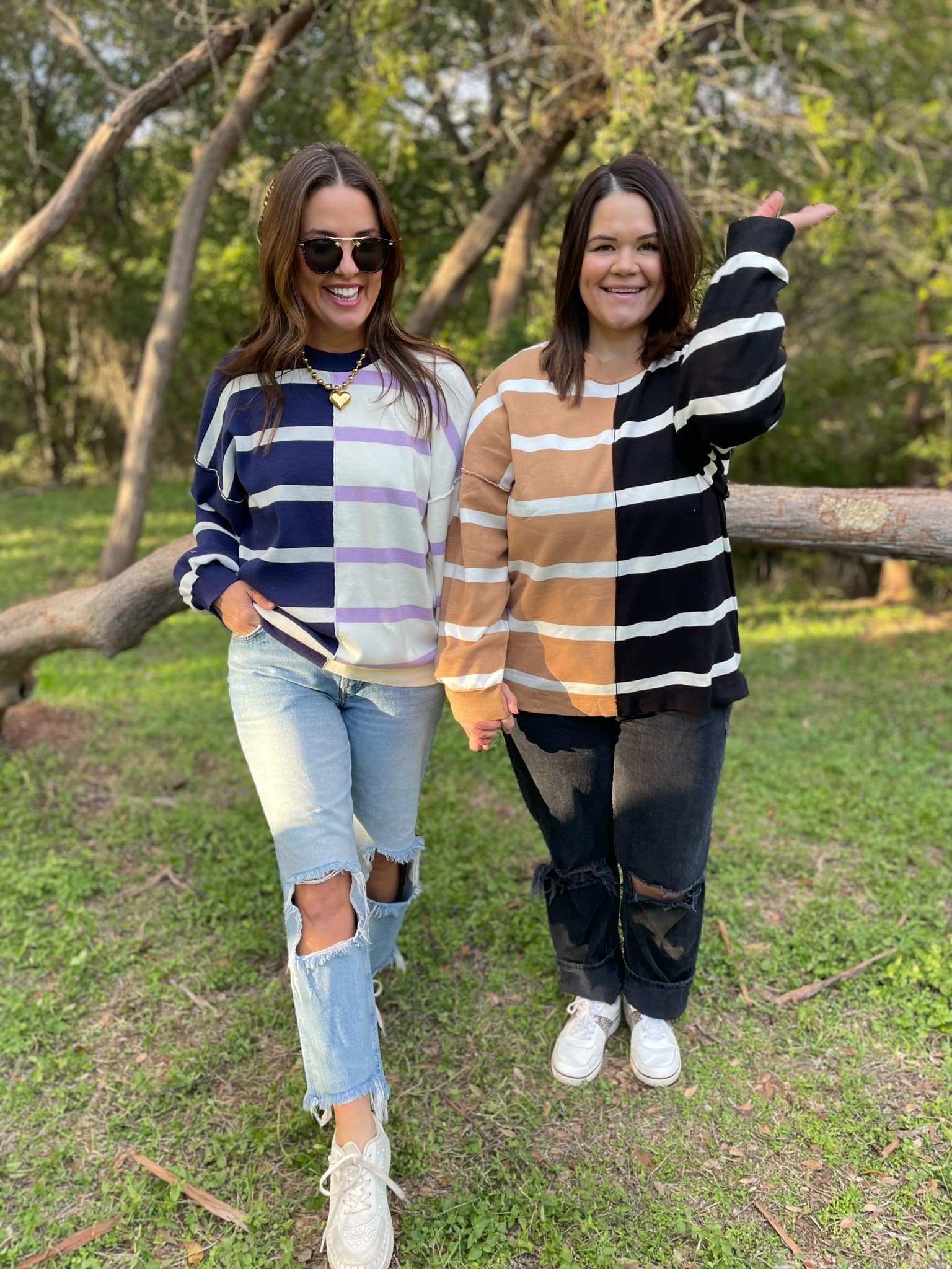 PREORDER: Exceptional Thought Striped Patchwork Sweater in Three Colors-Womens-Stay Foxy Boutique, Florissant, Missouri