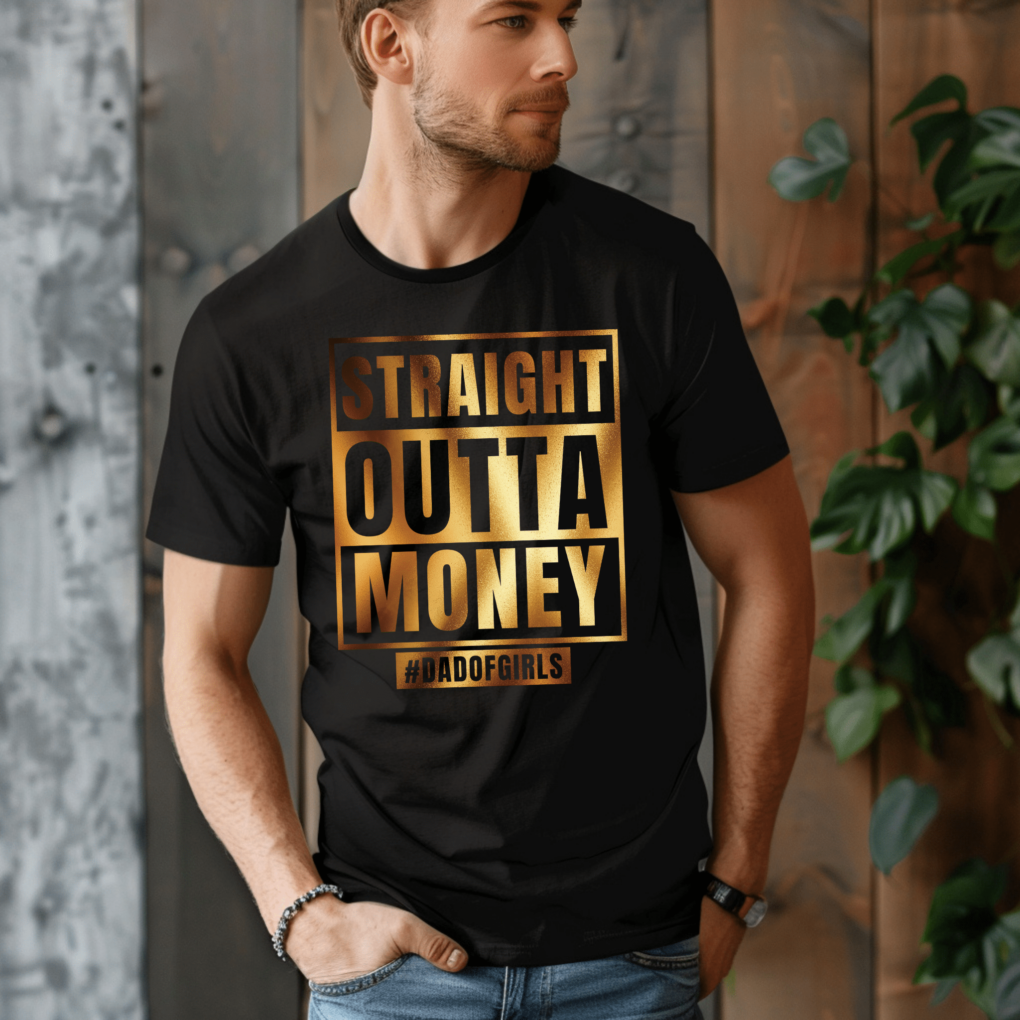 Straight Outta Money Dad of Daughter Tee-BT Graphic Tee-Stay Foxy Boutique, Florissant, Missouri