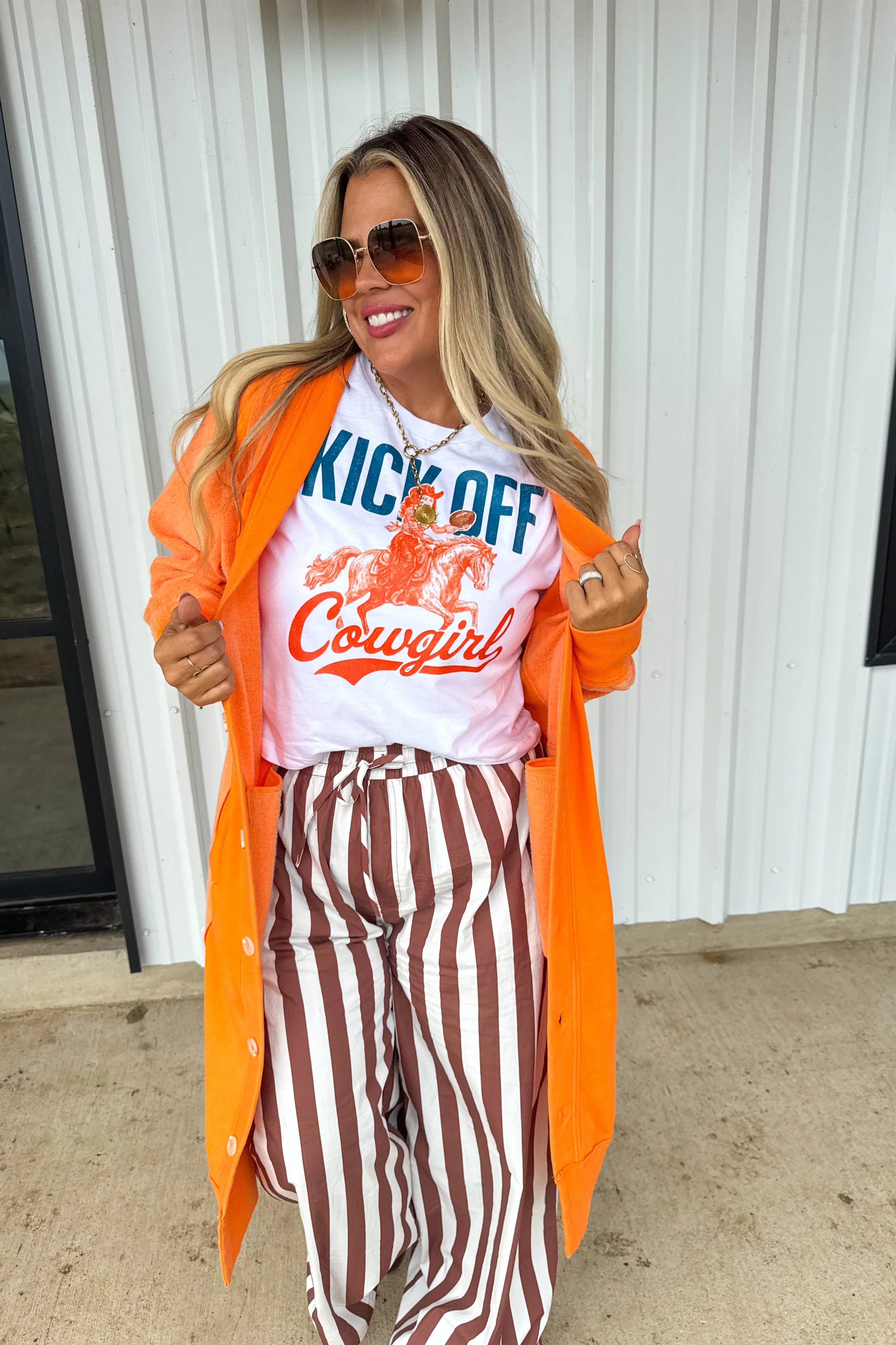 PREORDER: Tailgate Stripe Boxer Pants-Womens-Stay Foxy Boutique, Florissant, Missouri