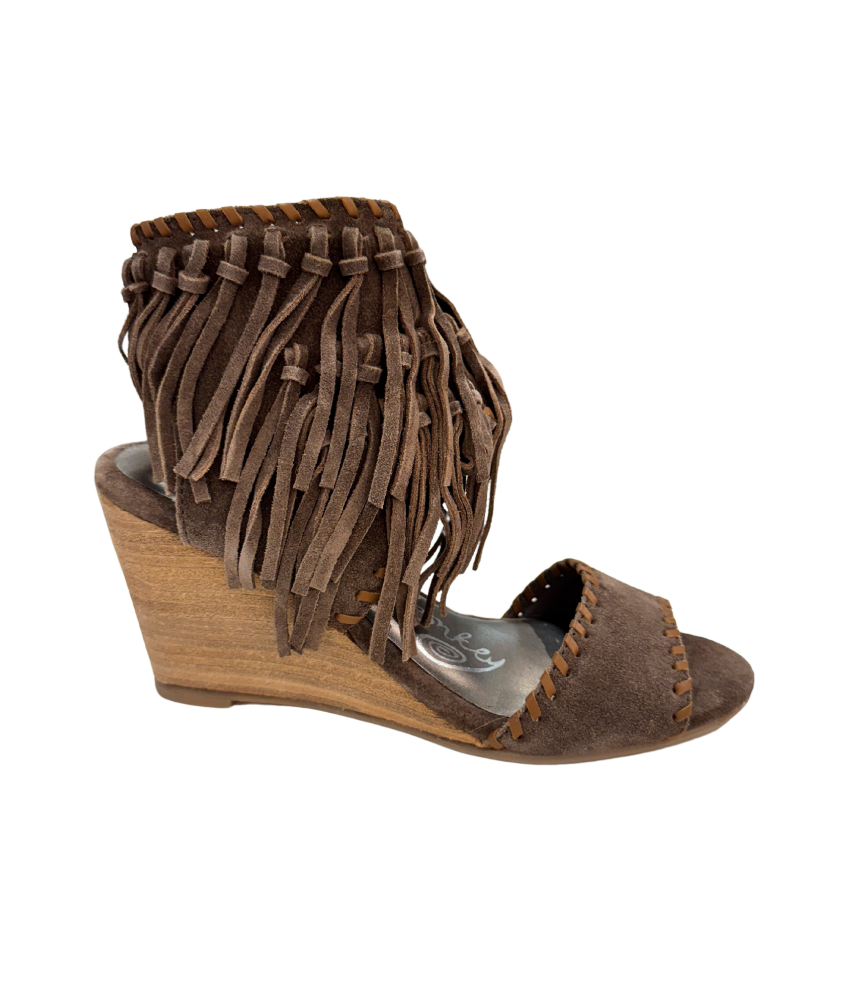 True Fringe Wedge in Taupe-140 Wedges-Stay Foxy Boutique, Florissant, Missouri