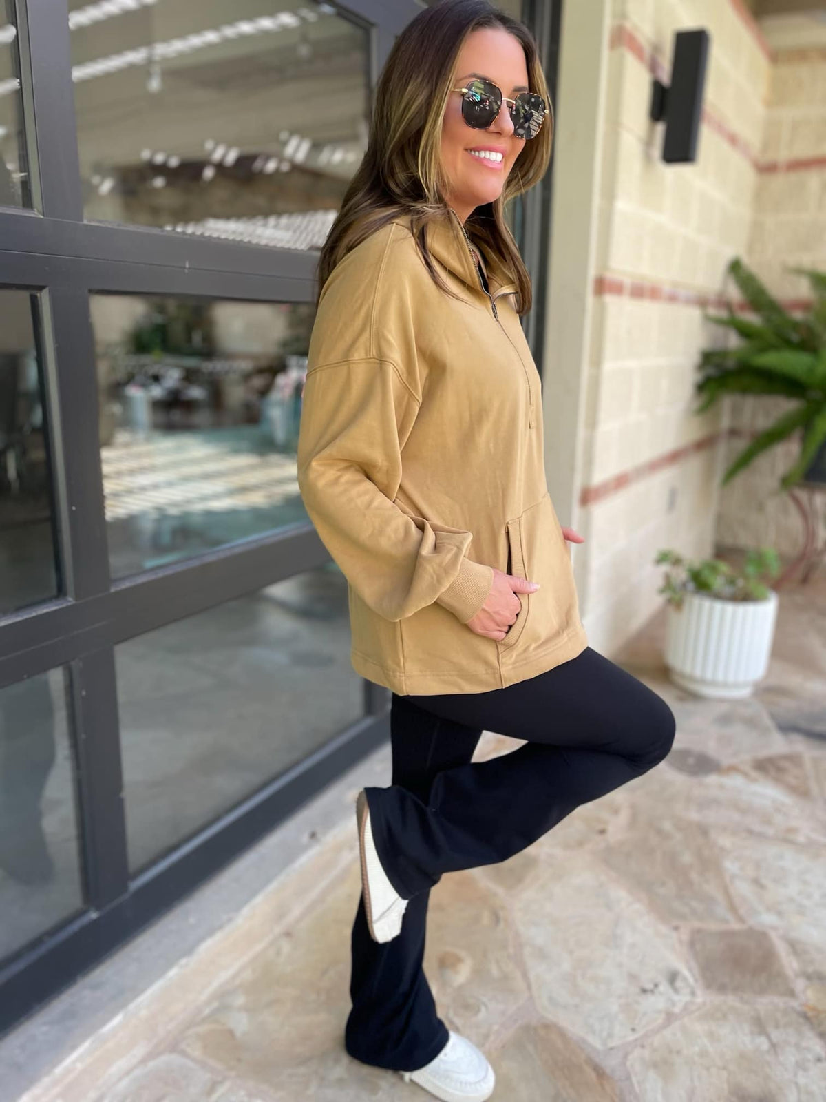 Hendrick Half Zip Hoodie in Nine Colors-Womens-Stay Foxy Boutique, Florissant, Missouri