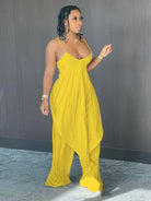 Full Size Asymmetrical Hem Cami and Pants Set Plus Size-Stay Foxy Boutique, Florissant, Missouri