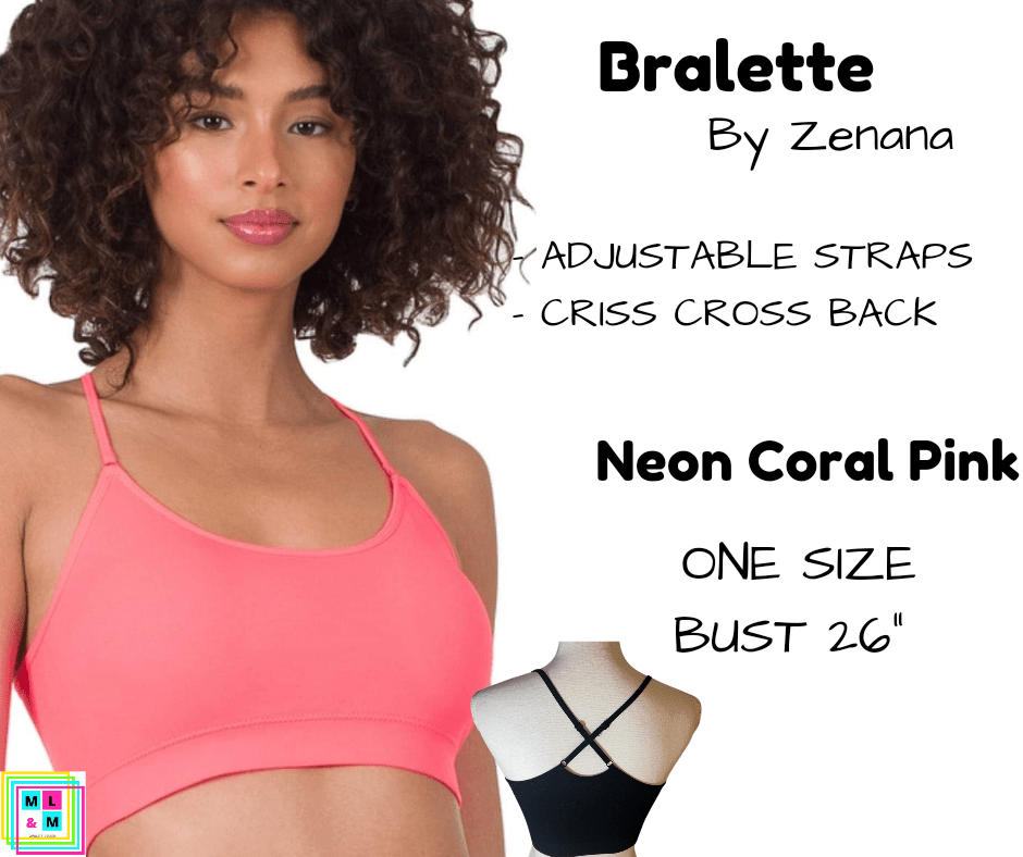 Cross Back Bralette - N Coral Pink-Bralette-Stay Foxy Boutique, Florissant, Missouri