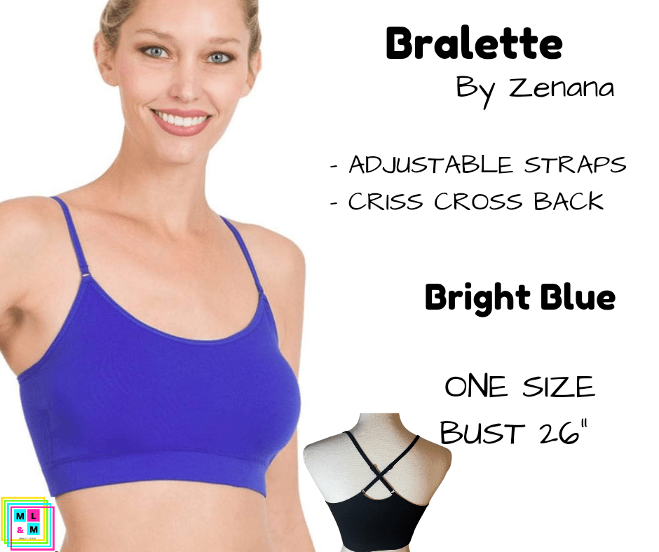 Cross Back Bralette - Bright Blue-Bralette-Stay Foxy Boutique, Florissant, Missouri