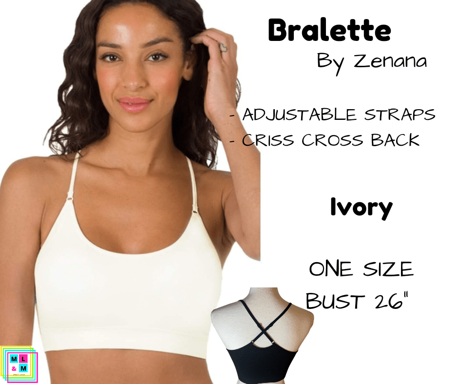 Cross Back Bralette - Ivory-Bralette-Stay Foxy Boutique, Florissant, Missouri