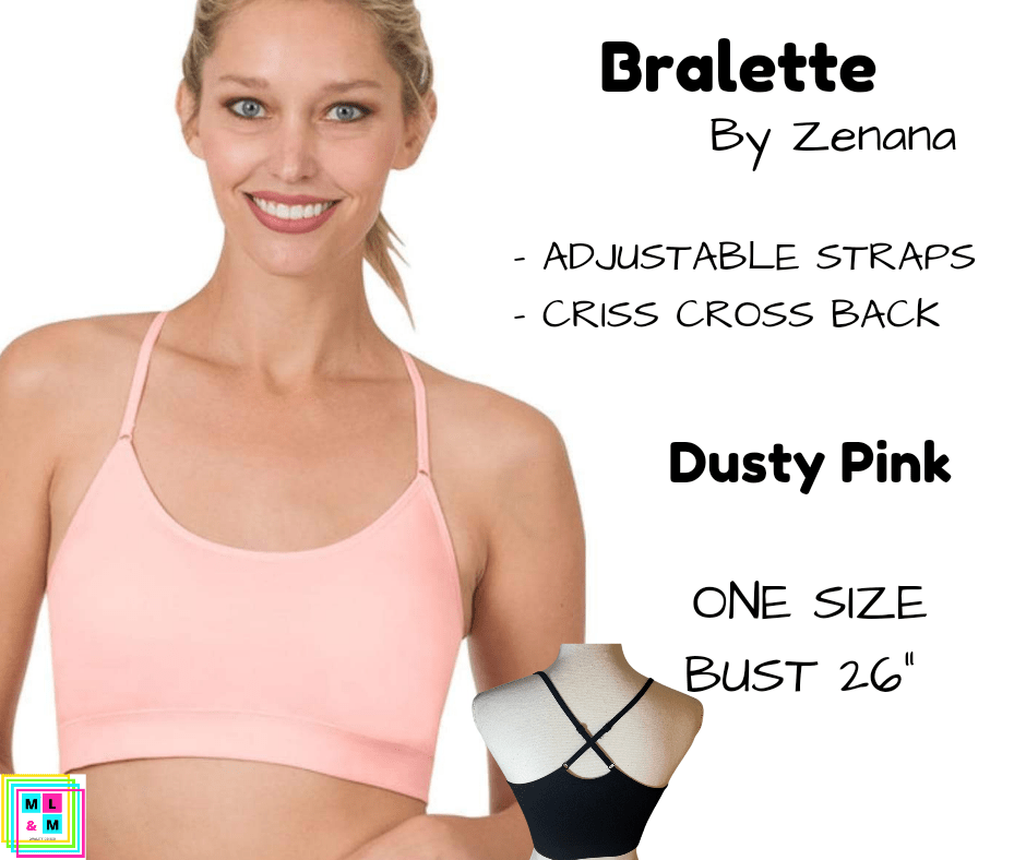 Cross Back Bralette - Dusty Pink-Bralette-Stay Foxy Boutique, Florissant, Missouri