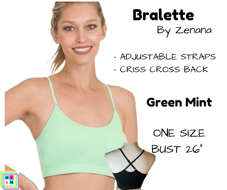 Cross Back Bralette - Green Mint-Bralette-Stay Foxy Boutique, Florissant, Missouri