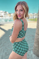 Bali Checkered High Waisted Swim Bottoms-Swimwear-Stay Foxy Boutique, Florissant, Missouri