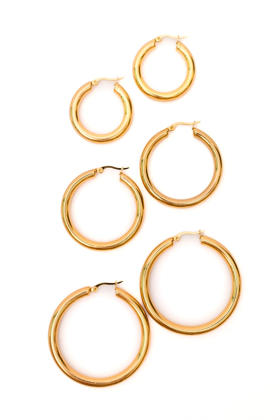 Day to Day Hoop Earrings Set in Gold-Accessories-Stay Foxy Boutique, Florissant, Missouri