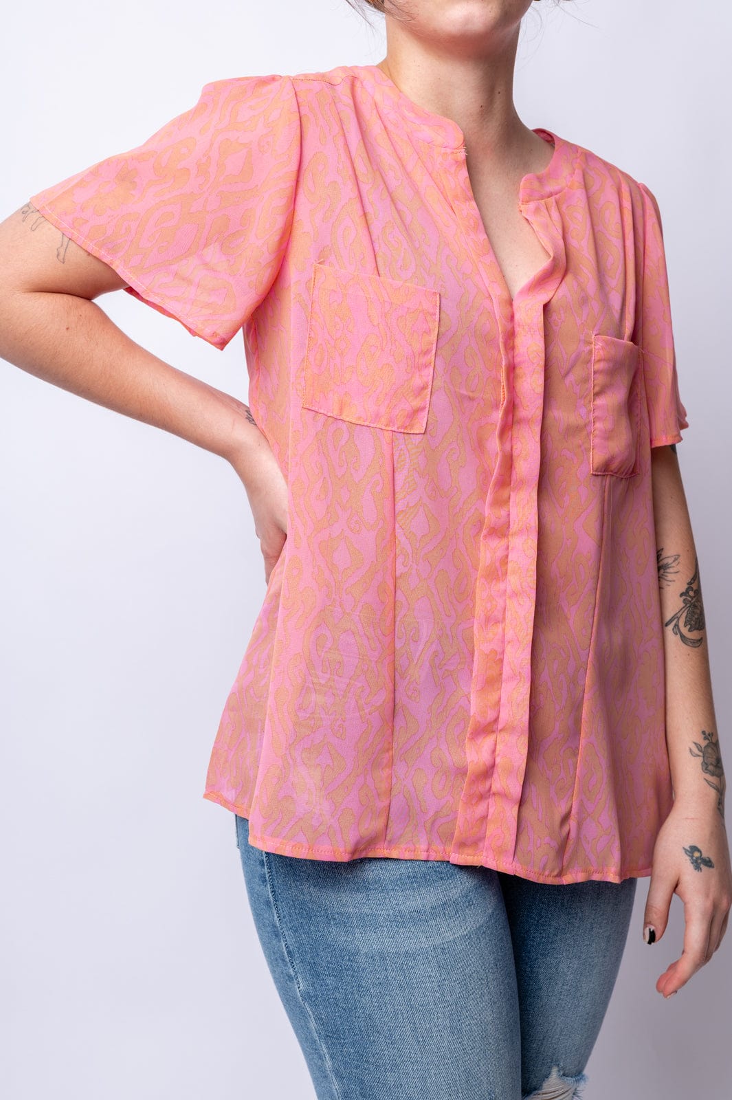 Let Me See You Do It Shawl Neckline Blouse- 6/25/2024-Tops-Stay Foxy Boutique, Florissant, Missouri