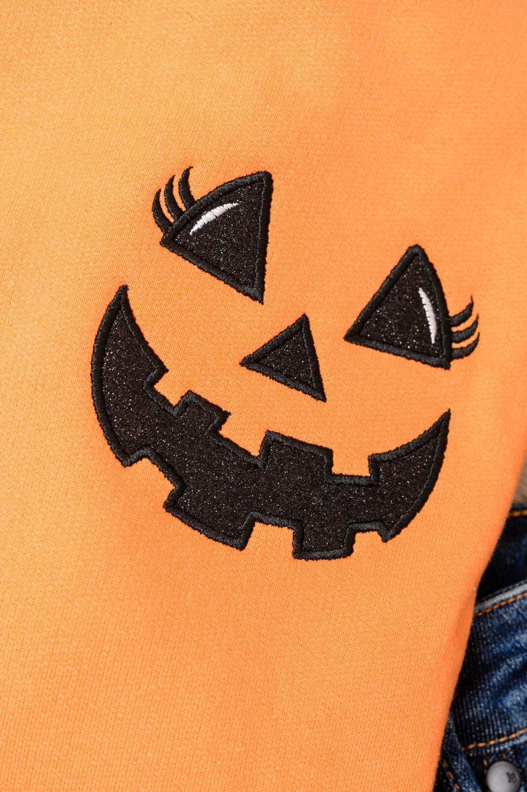 PREORDER: Embroidered Pumpkin Jack Applique Sweatshirt-Womens-Stay Foxy Boutique, Florissant, Missouri