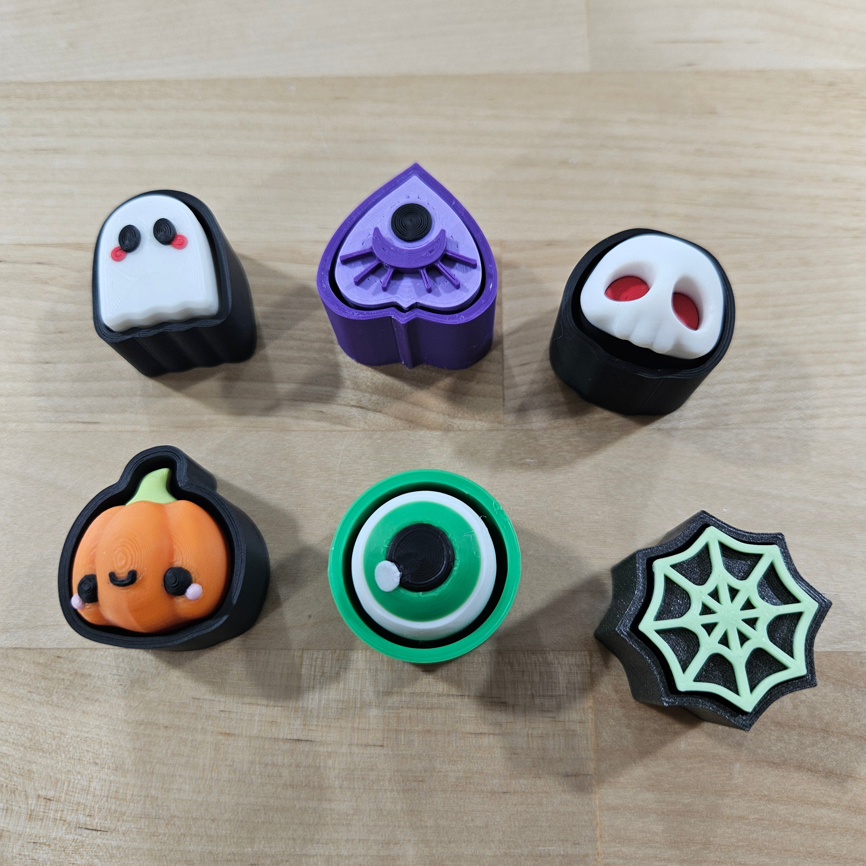 6 PACK- 3D PRINTED SPOOKY CLICKER FIDGETS-Stay Foxy Boutique, Florissant, Missouri