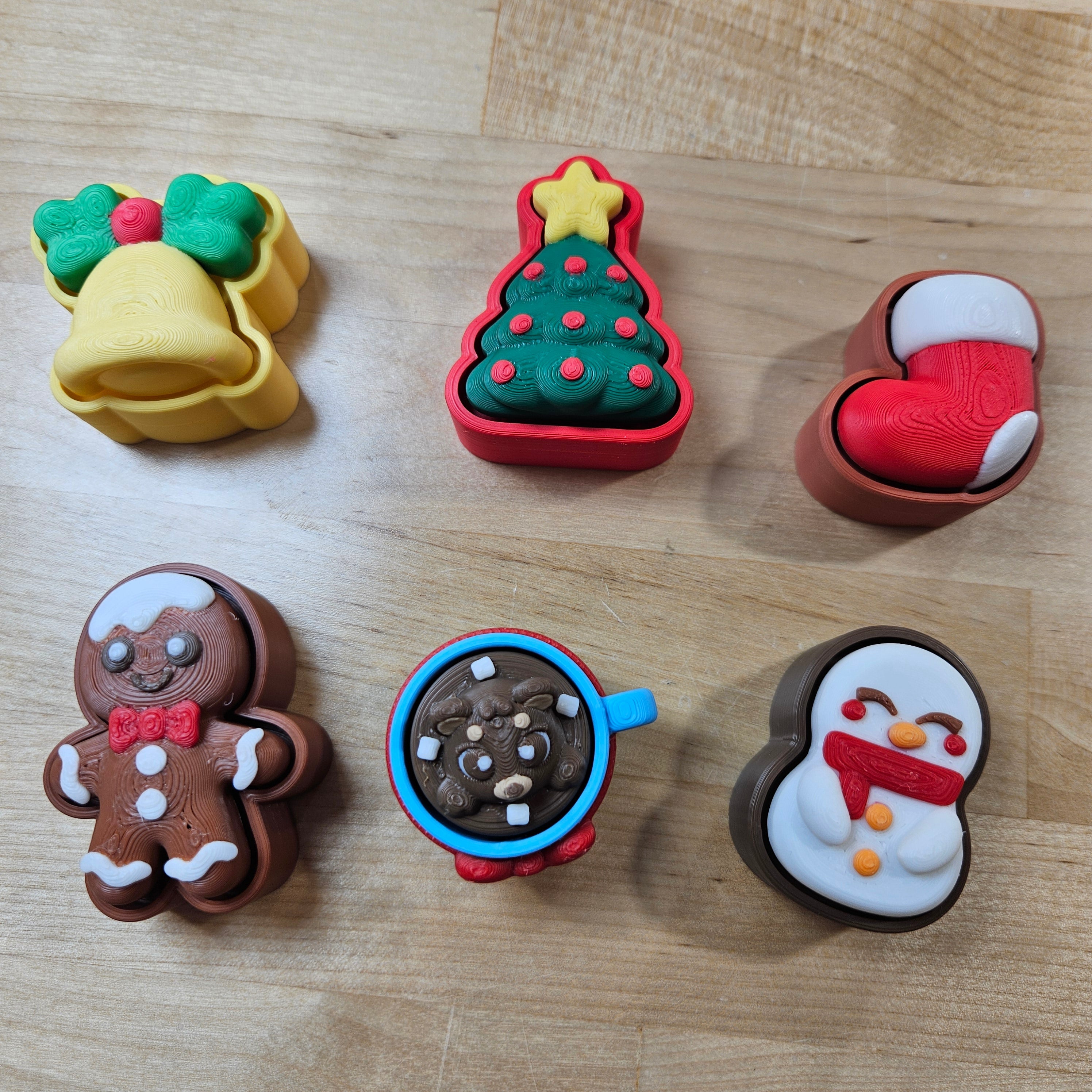 6 PACK- 3D PRINTED HOLIDAY CLICKER FIDGETS-Stay Foxy Boutique, Florissant, Missouri
