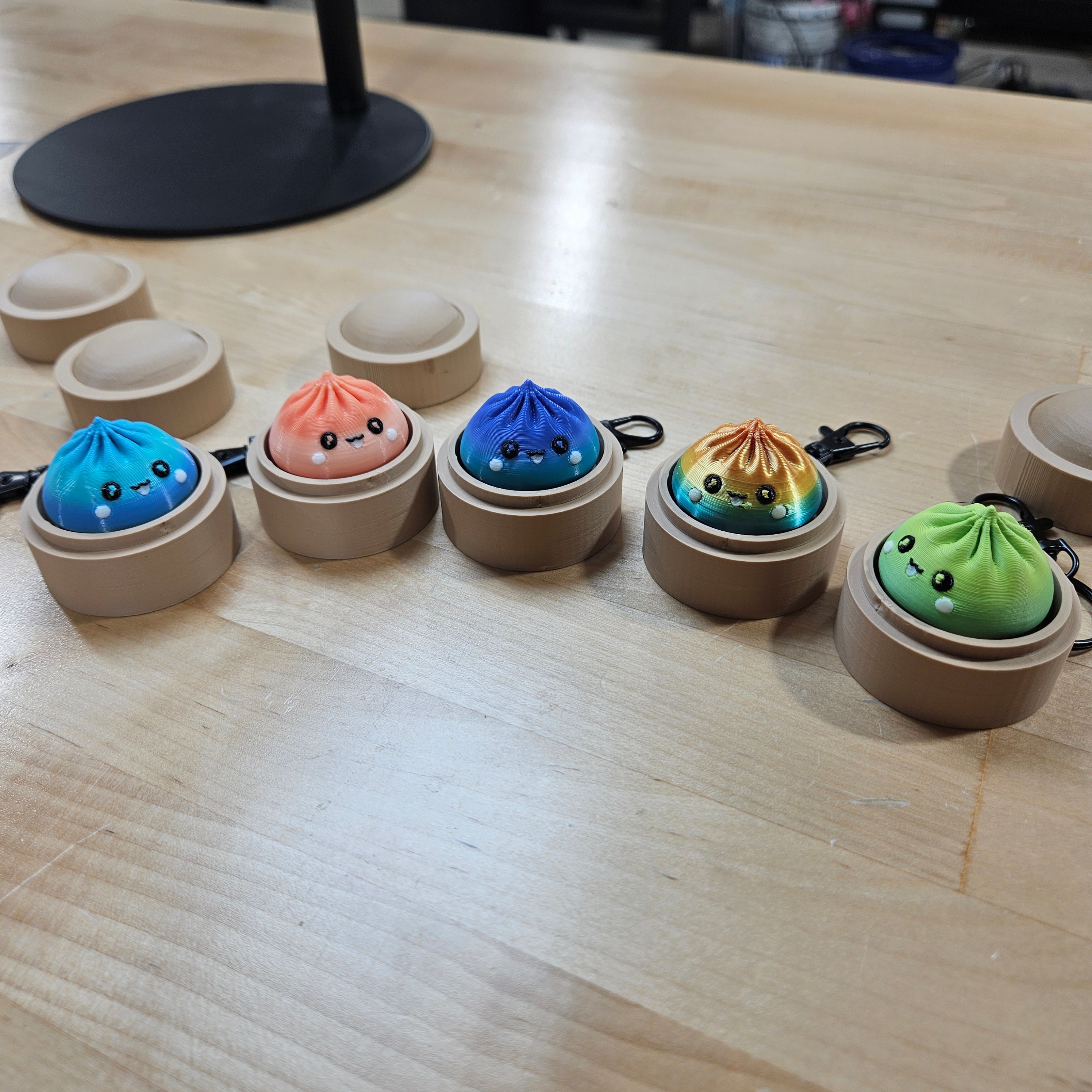 5 PACK MYSTERY FIDGET CLICKER DUMPLING KEYCHAINS- 3D PRINTED-Stay Foxy Boutique, Florissant, Missouri