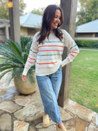 Come On Get Happy Striped Sweater in Two Colors-Womens-Stay Foxy Boutique, Florissant, Missouri