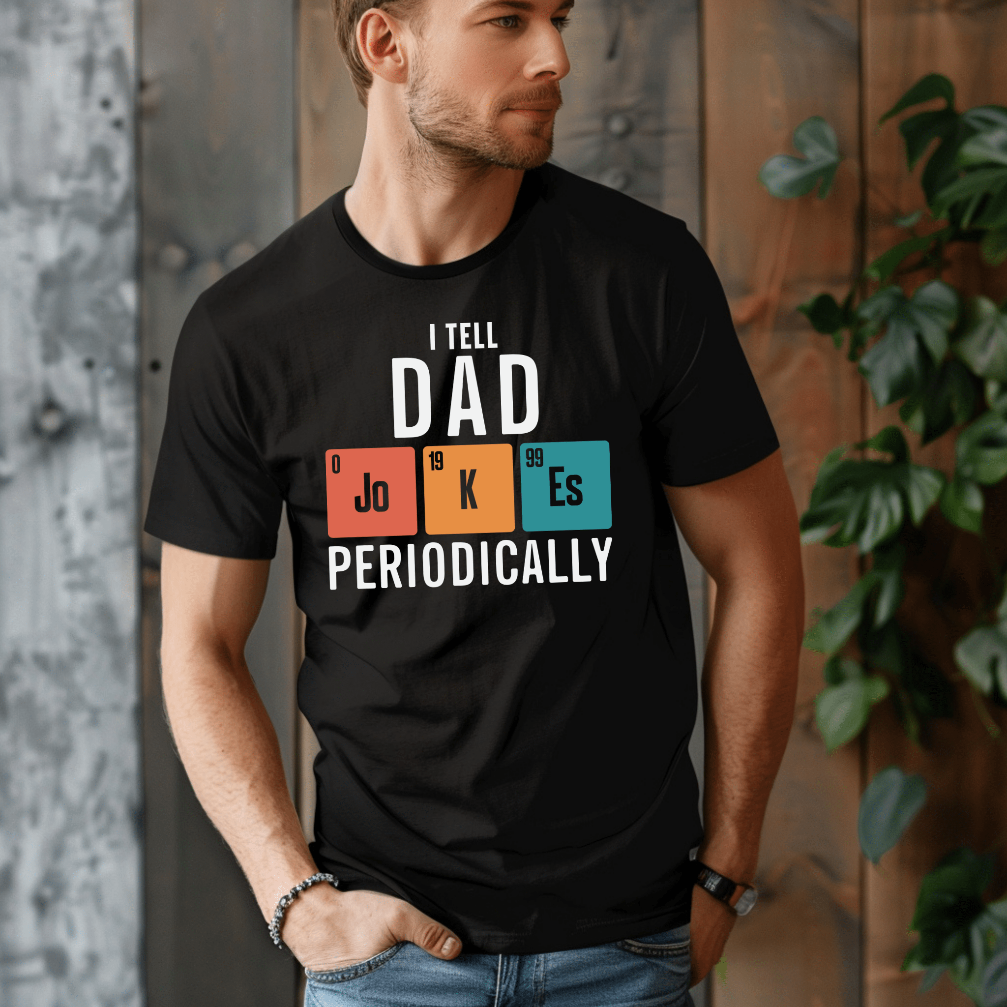 Tell Dad Jokes Periodically Tee-BT Graphic Tee-Stay Foxy Boutique, Florissant, Missouri