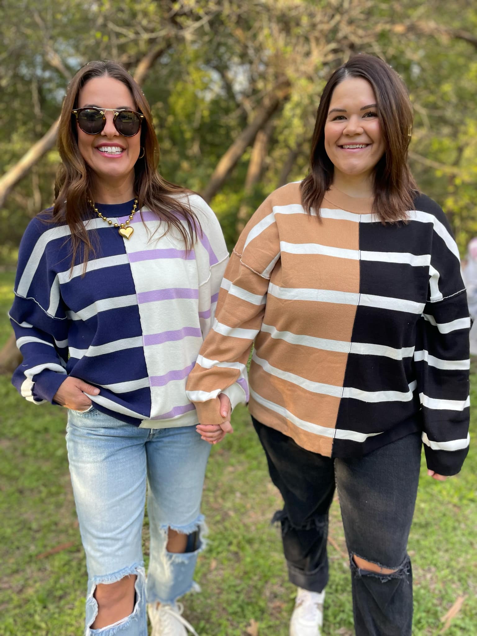 PREORDER: Exceptional Thought Striped Patchwork Sweater in Three Colors-Womens-Stay Foxy Boutique, Florissant, Missouri