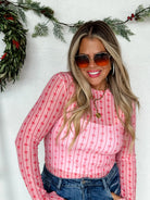 PREORDER: Christmas Printed Mesh Tops-Womens-Stay Foxy Boutique, Florissant, Missouri