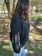 PREORDER: Best Selling Elliott Exposed Seam Sweatshirt in Five Colors-Womens-Stay Foxy Boutique, Florissant, Missouri