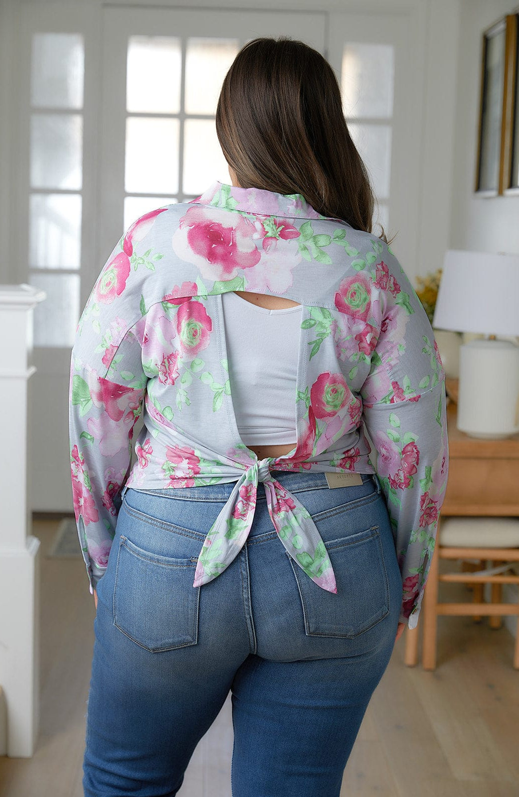 Thinking On It Open Back Floral Top-Tops-Stay Foxy Boutique, Florissant, Missouri