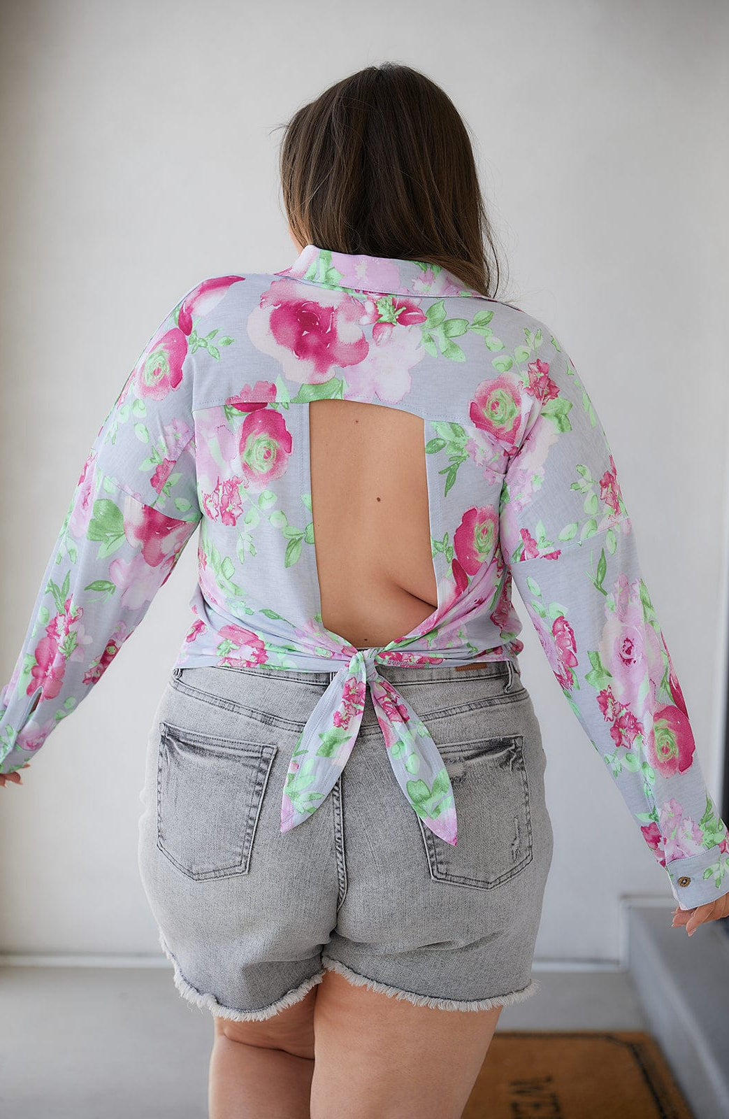 Thinking On It Open Back Floral Top-Tops-Stay Foxy Boutique, Florissant, Missouri
