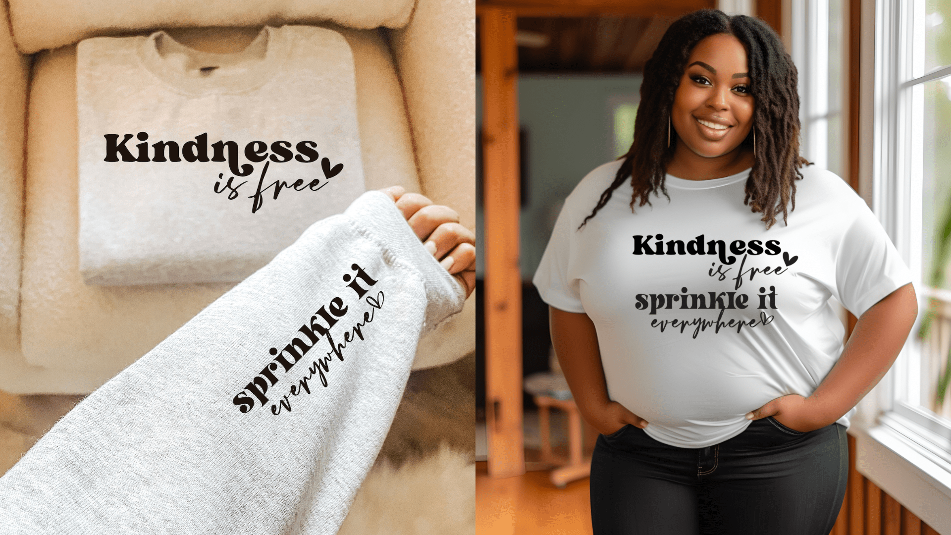 Kindness Graphic T (Image on arm if you choose long sleeve)-Graphic T-Stay Foxy Boutique, Florissant, Missouri