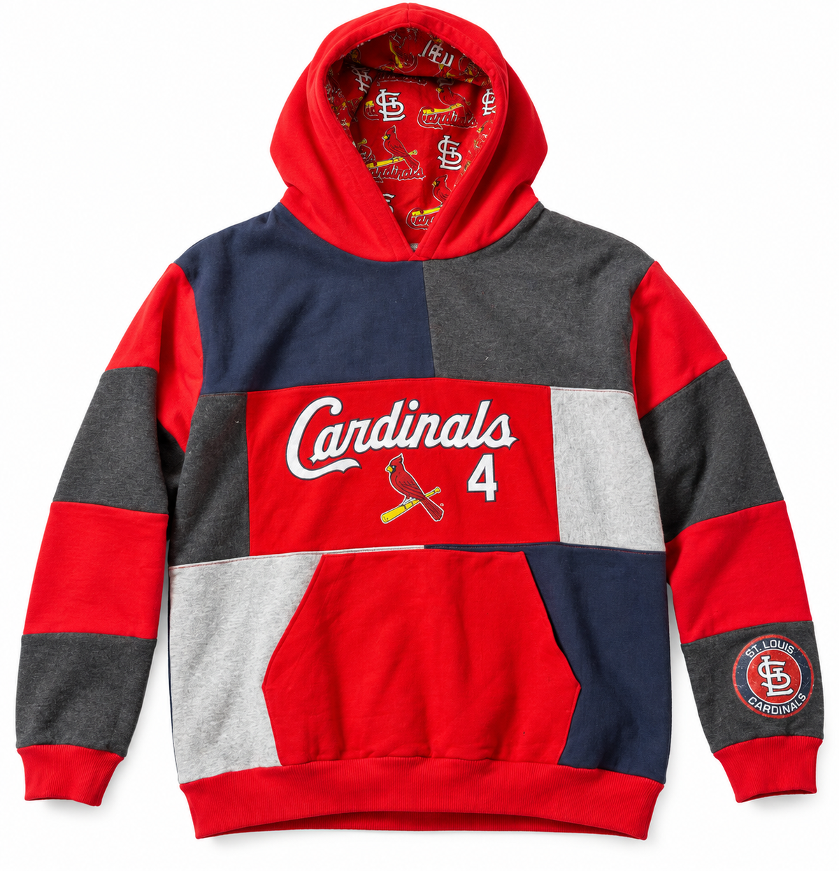 Cardinals Patchwork Hoodie | STAY Bold 3 Scoops-Stay Foxy Boutique, Florissant, Missouri