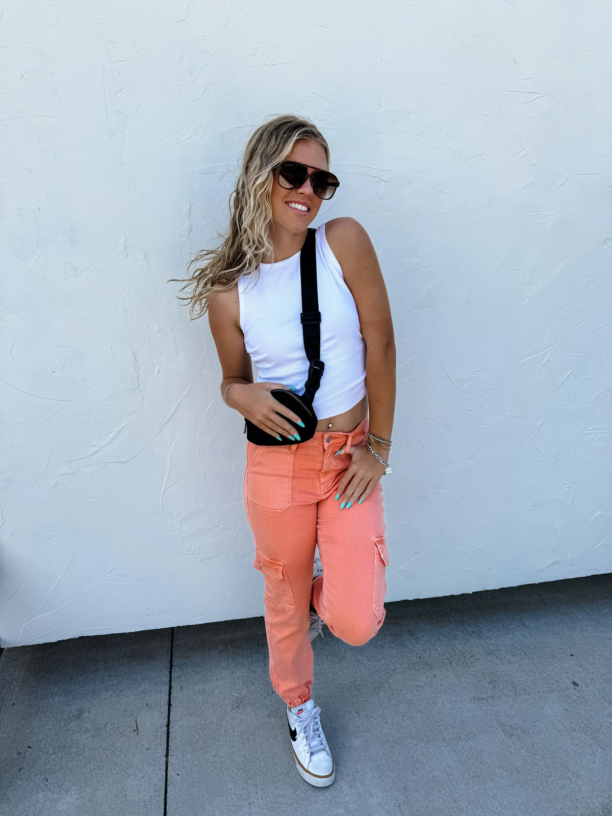 PREORDER: Quinn Cargo Joggers in Two Colors-Womens-Stay Foxy Boutique, Florissant, Missouri