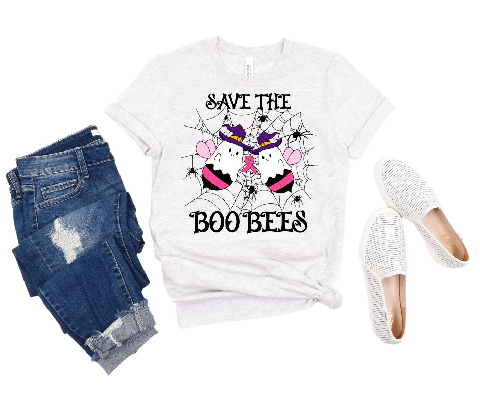 Save The Boo Bees Tee In Ash-Womens-Stay Foxy Boutique, Florissant, Missouri