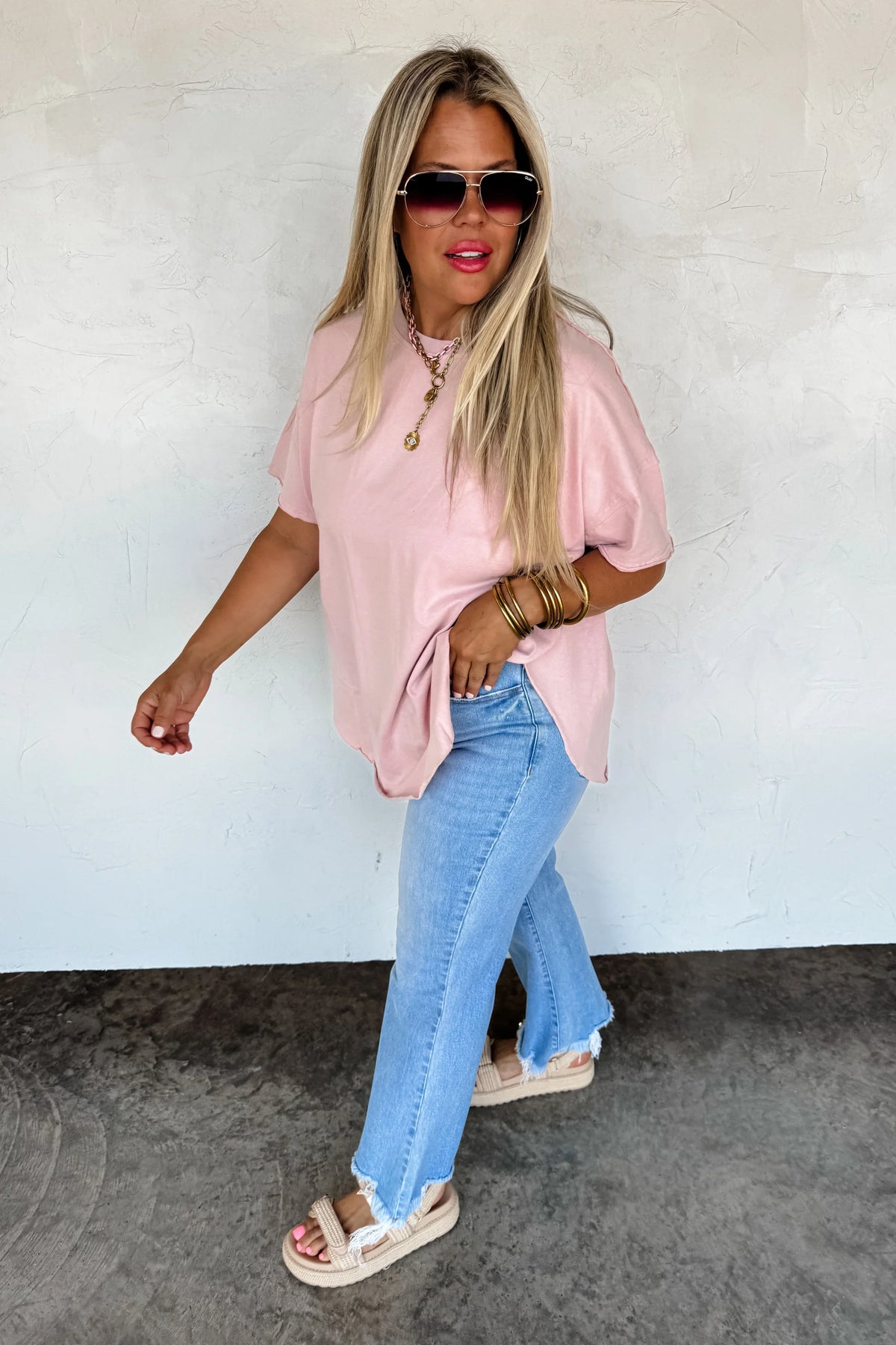 PREORDER: Joey Washed Cotton Boyfriend Tee-Womens-Stay Foxy Boutique, Florissant, Missouri