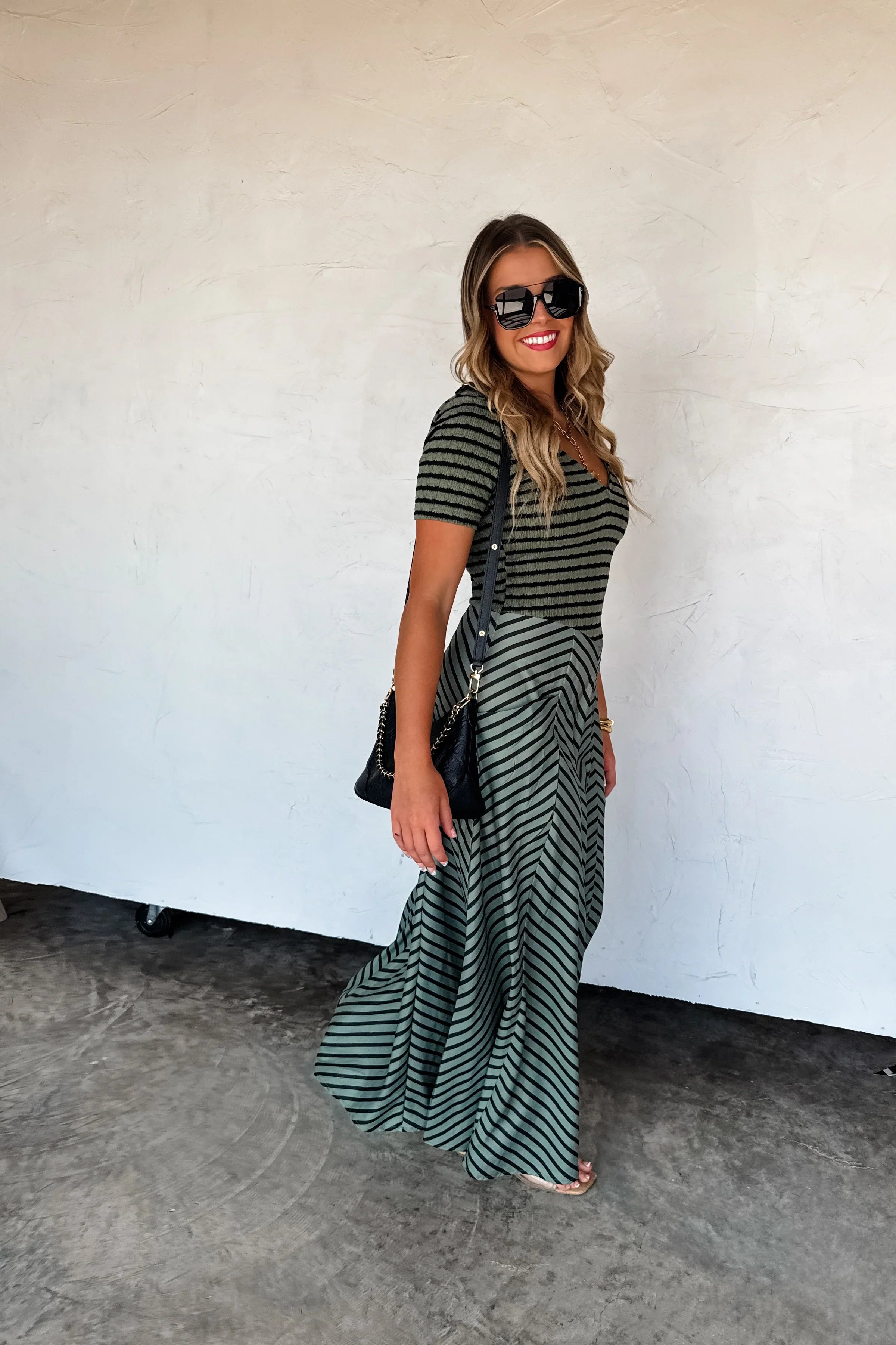 PREORDER: Calista Stripe Dress-Womens-Stay Foxy Boutique, Florissant, Missouri