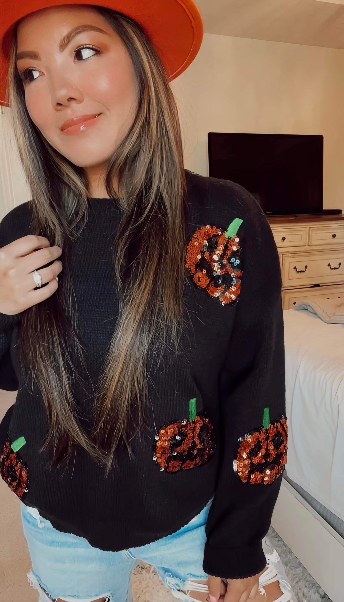 Sequin Pumpkin Sweater-Womens-Stay Foxy Boutique, Florissant, Missouri