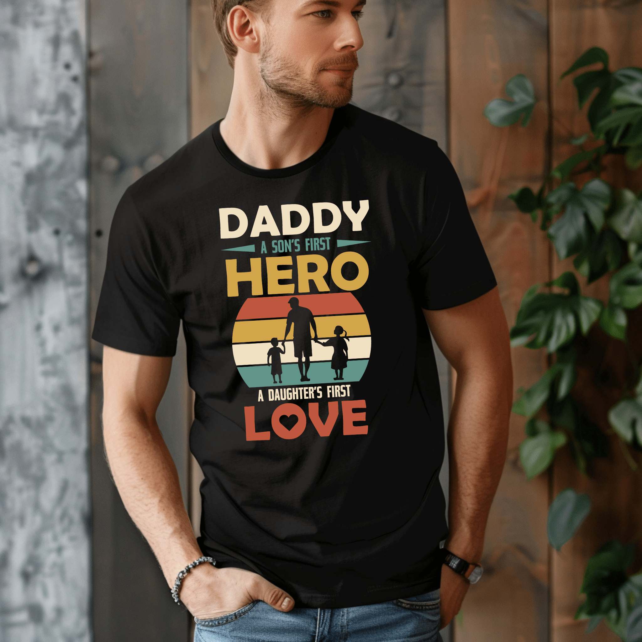 Daddy Son's Hero Daughters Love Tee-BT Graphic Tee-Stay Foxy Boutique, Florissant, Missouri