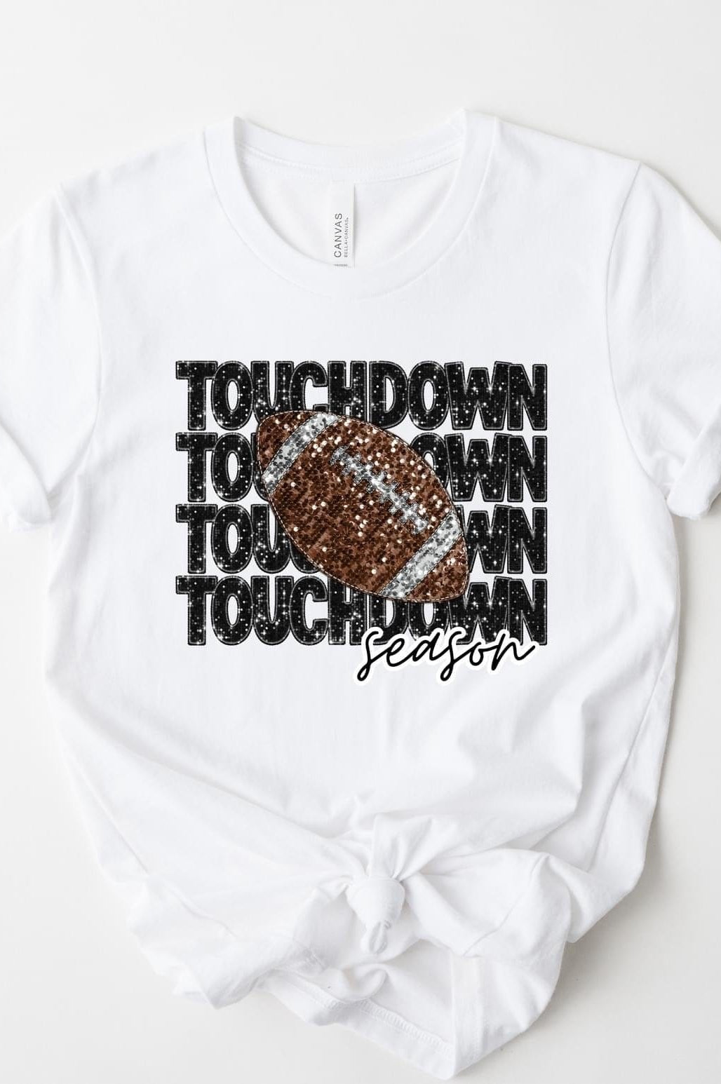 Touchdown (Not Actually Sequins) Graphic T-Graphic T-Stay Foxy Boutique, Florissant, Missouri