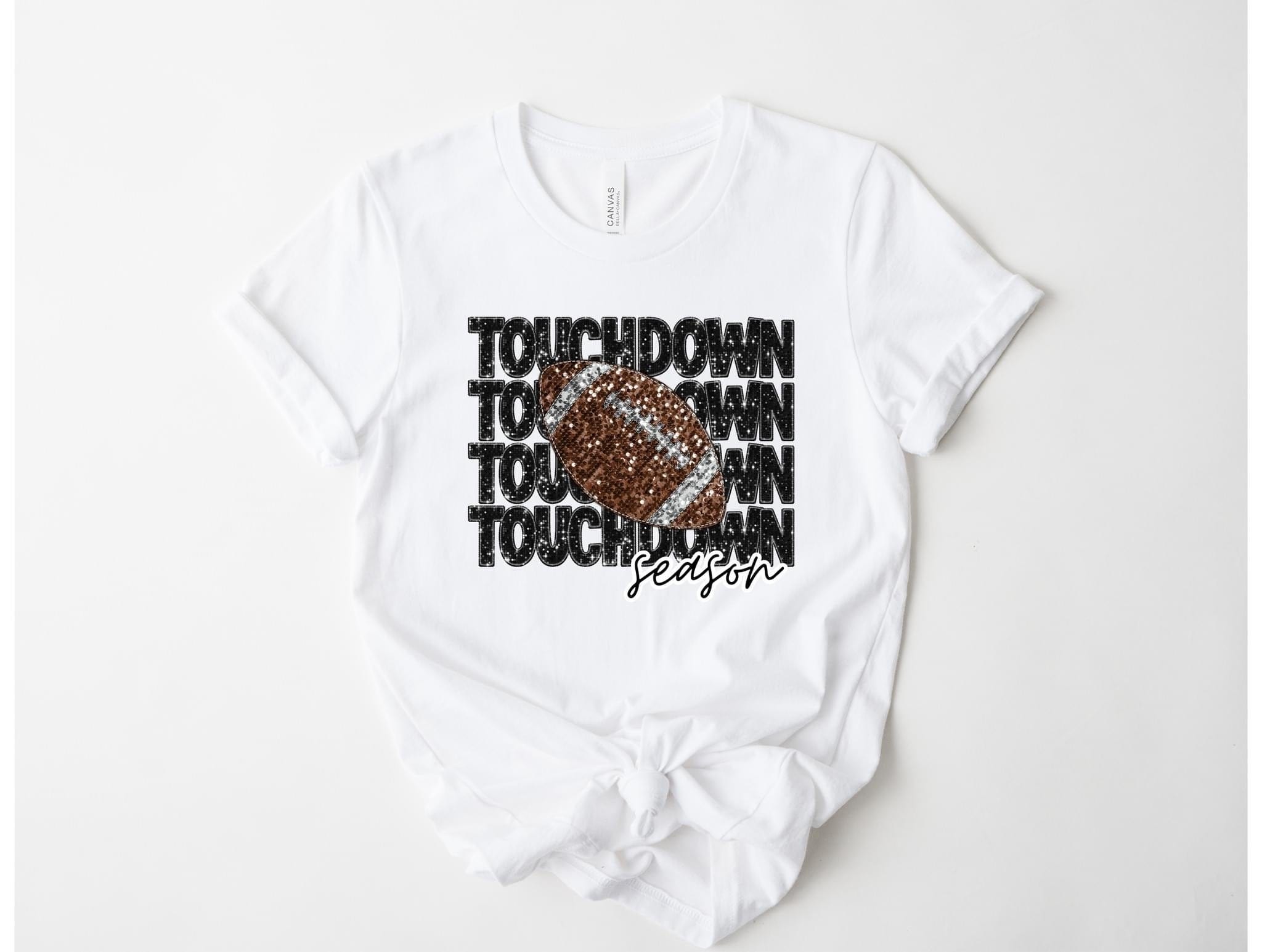 Touchdown (Not Actually Sequins) Graphic T-Graphic T-Stay Foxy Boutique, Florissant, Missouri