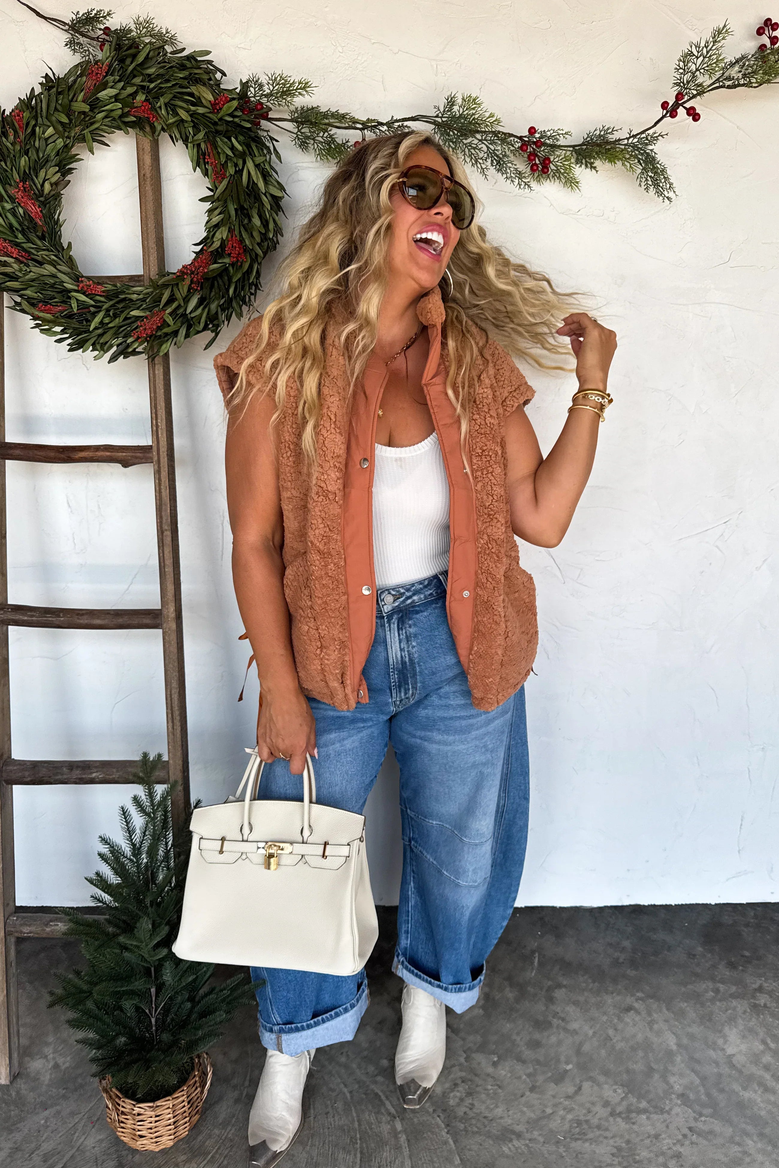 PREORDER: Linden Sherpa Vest Jacket-Womens-Stay Foxy Boutique, Florissant, Missouri