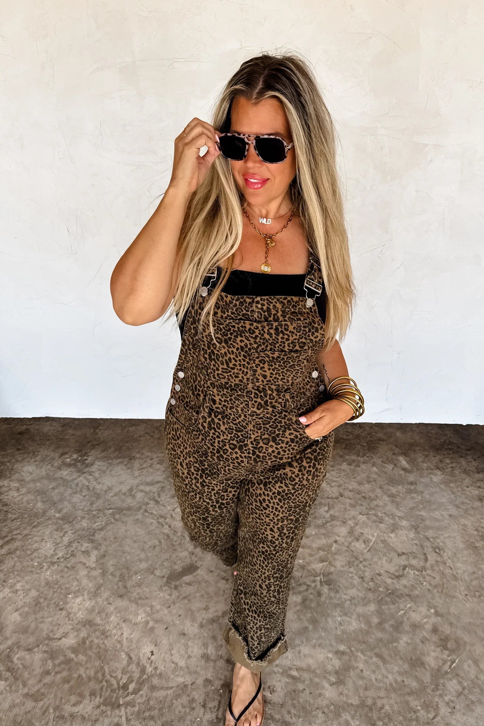 PREORDER: Dahlia Cheetah Overalls-Womens-Stay Foxy Boutique, Florissant, Missouri
