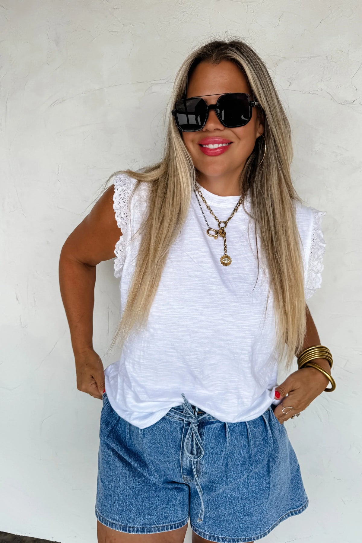 PREORDER: Sweet Lace Days Tee-Womens-Stay Foxy Boutique, Florissant, Missouri