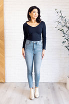 Justine High Rise Control Top Contrast Wash Skinny Jeans-Womens-Stay Foxy Boutique, Florissant, Missouri