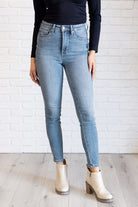 Justine High Rise Control Top Contrast Wash Skinny Jeans-Womens-Stay Foxy Boutique, Florissant, Missouri