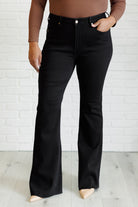 Etta High Rise Control Top Flare Jeans in Black-Denim-Stay Foxy Boutique, Florissant, Missouri